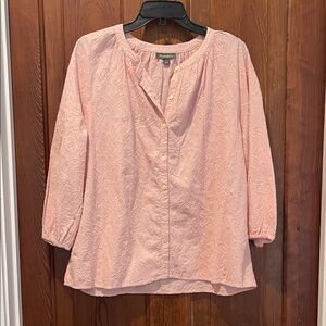 Christopher & Banks Light Pink Textured Blouse